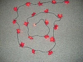 A String of 20 Poinsettia Lights in Excellent Working Condition - Minus One - $465.99 MXN