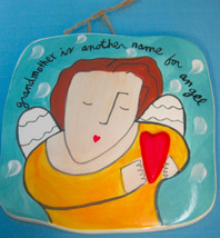 Tile Trivet Wall-hanging Grandmother is Another Name for Angel Sandra Magsamen  - £21.54 GBP