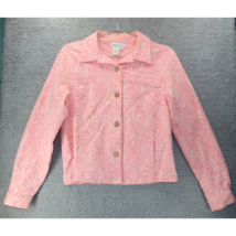 Coldwater Creek Womens Jacket Pink Paisley Buttons Collar Guatemala XS - $14.10