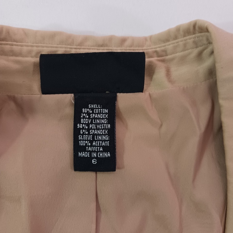 Body By Victoria Women’s Tan/Beige Cotton Blend Button Jacket Coat Size 6 Item image 3