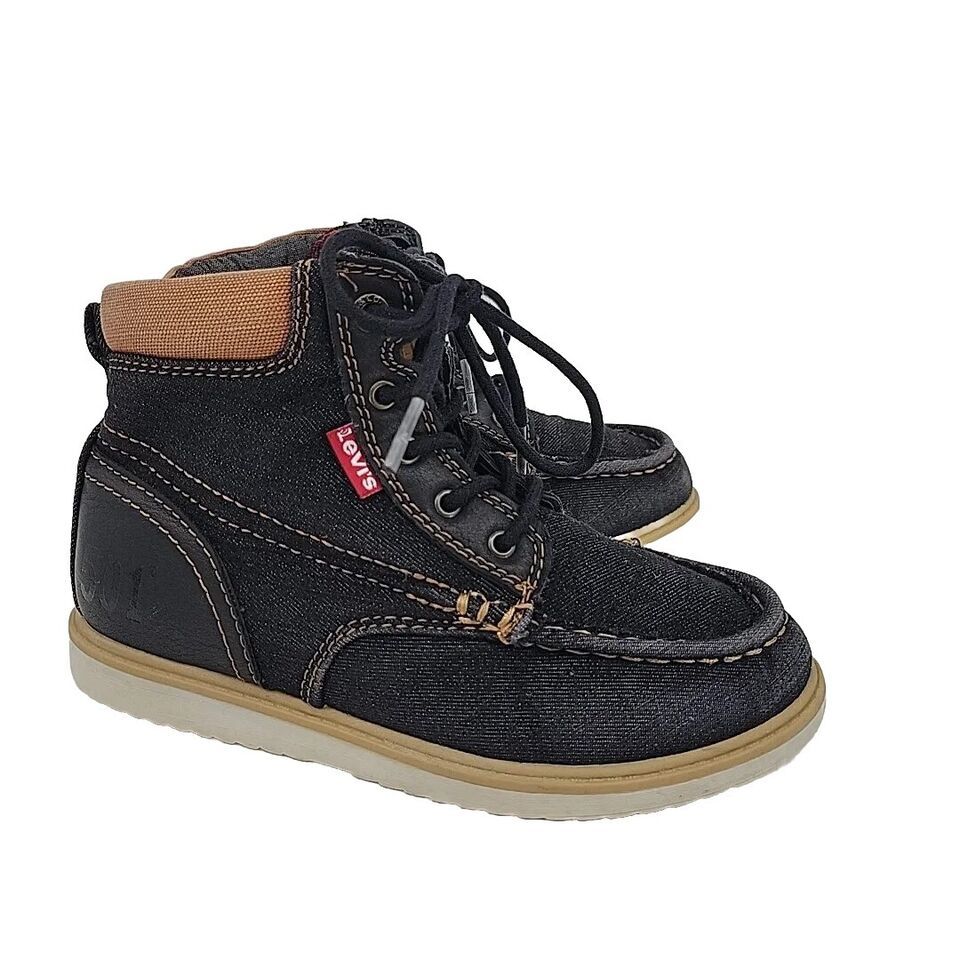 Levis 501 Boys Denim Hi Top Sneaker Size 2 Great Shape - $17.29