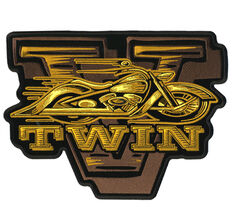 V TWIN ENGINE MOTORCYCLE PATCH P3800 biker patches iron on sewon novelty... - $8.12