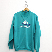 Vintage Oregon Sweatshirt Embroidered Flower XL - £44.13 GBP