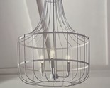 New allen + roth Elmwood 3-Light  Dry rated Chandelier White Farmhouse L... - $79.19