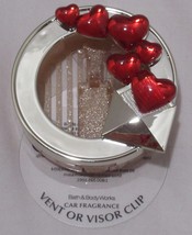 Bath & Body Works Car Fragrance Vent or Visor Clip LOVE LETTERS red hearts gold - $19.59