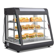 3-Tier Commercial Food Warmer Display Countertop Pizza Heated Cabinet Case 1200W - £307.74 GBP