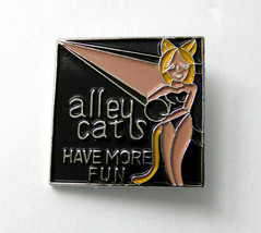 Bowling Alley Cats Have More Fun Novelty Logo Lapel Pin 1 Inch - £4.50 GBP