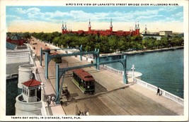 Lafayette St. Bridge Over Hillsboro River Tampa Florida Bird&#39;s Eye View Postcard - £17.01 GBP