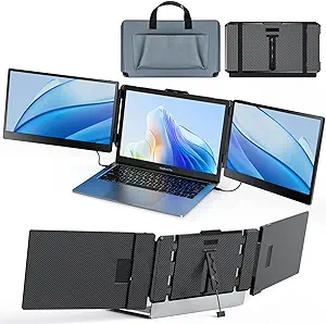 Portable Monitor, Laptop Screen Extender Kwumsy S2 Triple Laptop Monitor... - £317.10 GBP