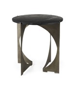 20 Inch Black Marble Round End Table - $666.49