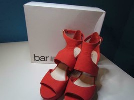 NIB Bar III Strappy Coral Wedge Sandal Snake Print Fabric Sz 065 - £14.05 GBP