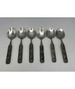 Set of 6 Hardanger Norway Pewter KONGETINN Viking Teaspoons - £153.04 GBP