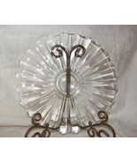 Vintage Glass 14&quot; Serving Tray Sandwich Platter Scalloped Rim Torte Plate - €40,84 EUR