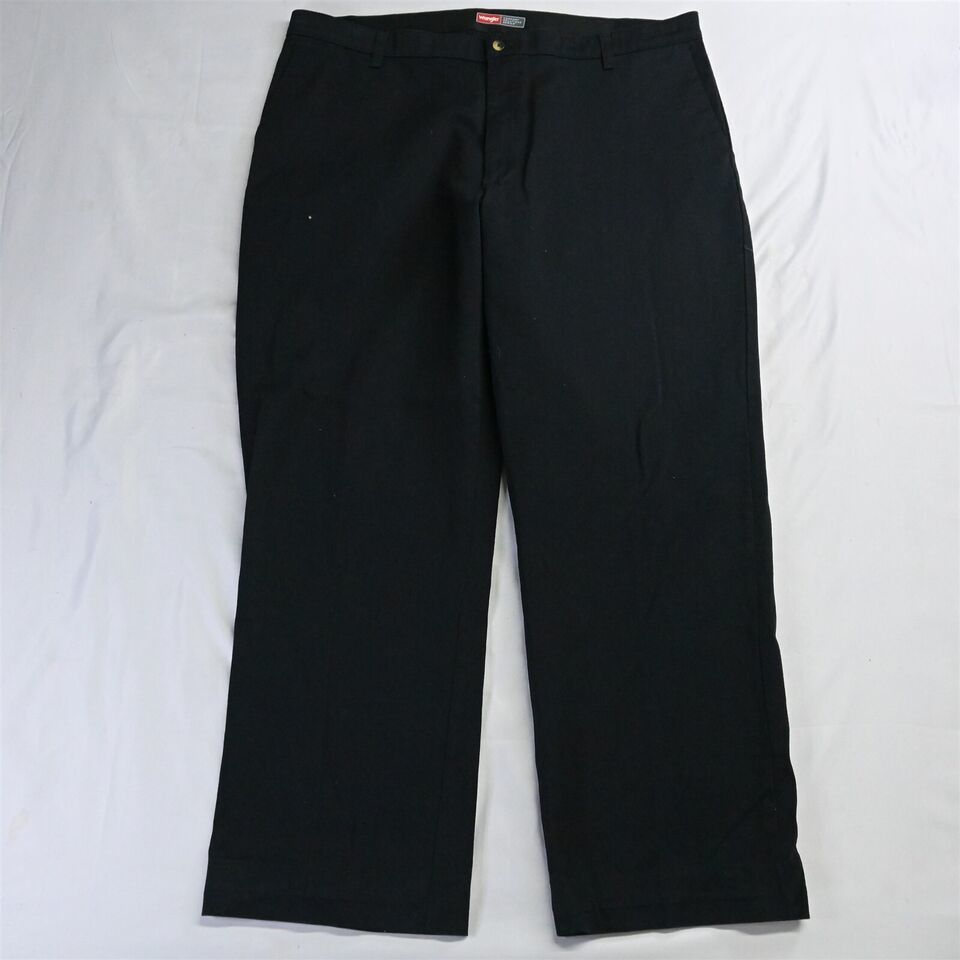 Primary image for Wrangler 42 x 32 Black Flat Front Comfort Solution Series Mens Chino Pants
