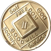 2 Year NA Medallion Official Bronze Narcotics Anonymous Clean Time Chip - £7.77 GBP