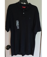 NWT Womens L Izod Navy Blue 100% Cotton Collared Polo Shirt Top - $352.83 MXN