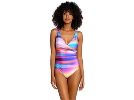 La Blanca Womens Sunset Cross Front One-Piece Swimsuit Size 4 - $46.47
