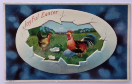 Easter Postcard Rooster Inside Cracked Egg Shell Gloss Embossed 670-2 Vintage - £4.74 GBP