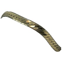 Vtg 925 Sterling Silver Gold Tone Herringbone Bracelet Shiny made in Italy 7&quot; - £16.23 GBP