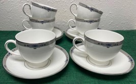 Wedgwood Bone China AMHERST Cup &amp; Saucer Sets Made in England Set of 5 - £67.55 GBP