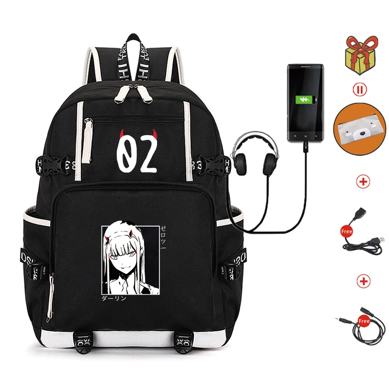 Hot Japanese Anime Darling In The Franxx Waterproof Bookbags Laptop Rucksack Tra - $108.78