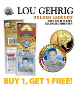 LOU GEHRIG Yankees Golden Legends 24K Gold Plated NY State Quarter Coin ... - $14.95
