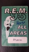 R.E.M. REM 1995 TOUR ROSEMONT, ILLINOIS VINTAGE ORIGINAL CLOTH BACKSTAGE... - $18.00