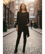 Caution To The Wind Women Asymmetrical 3/4 Sleeve Sz M Black - $290.45 MXN