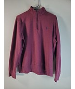 Polo Ralph Lauren  Mens 1/4 Zip Long Sleeve Shirt Medium Maroon Cotton B... - £20.33 GBP