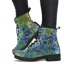 Combat Boots - Vintage Art | Vincent van Gogh: Irises | Custom Shoes, Ve... - £70.75 GBP