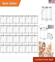 24 Pack Clear Paint Cans Paint Bucket with Metal Lids and Handle Decorat... - $105.79