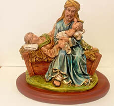 "Let Mum Rest" Holy Family  5.25"  Hand Painted Statue, New From Colombia #L021 - $1,082.11 MXN