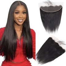 13X4 Lace Frontal Straight Human Hair Ear To Ear Transparent Frontal Closure Bra - £42.34 GBP