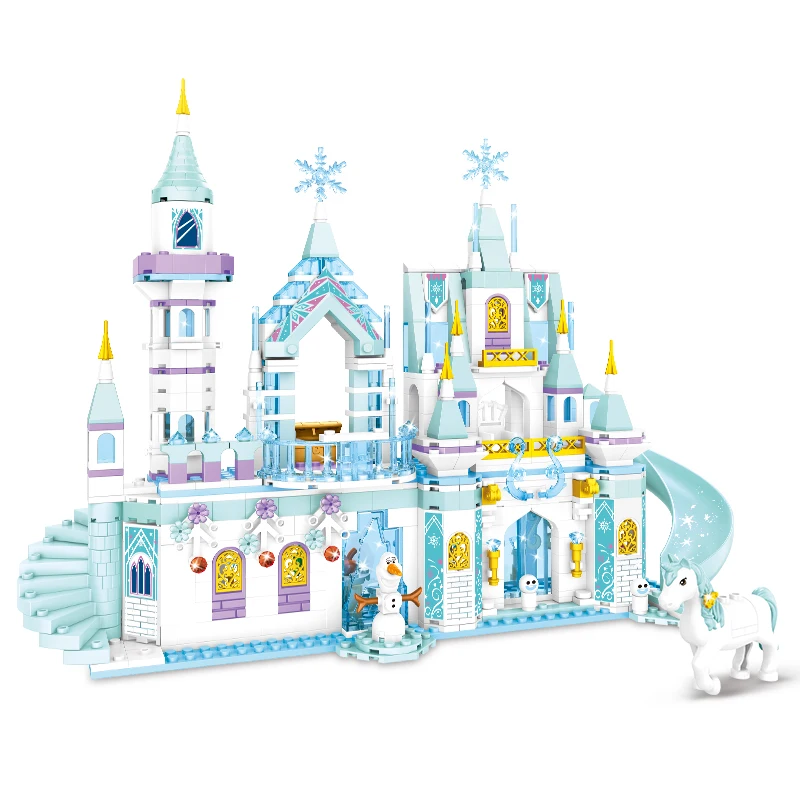 New Disney Friends Princess Royal Crystal Ice Castle House Building Blocks Kit - £14.66 GBP+