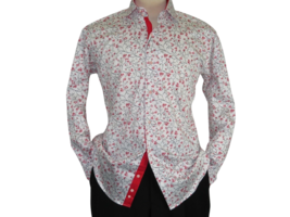 Men Shirt J.Valintin Turkey Usa All Egyptian Cotton Axxess Style 3325-01 Red - £32.05 GBP