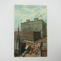 Postcard New York City Wanamakers &amp; Grace Church Advertising Antique 191... - £7.96 GBP