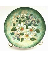 Handpainted Enamel on Copper Floral Design 7.5&quot; plate Liliana Bustamante... - $23.71