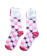 Women&#39;s 2 Pack Skull Pink Sock Bundle Pair Premium Feet Size 9-11 NEW W ... - £8.69 GBP