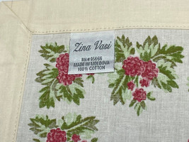 Zina Vasi Wild Berry Cloth Napkin Set (4) Pink Green Cream Cotton French Country - £14.24 GBP
