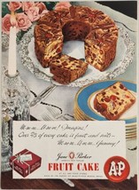 1948 Print Ad A&amp;P Supermarkets Jane Parker Fruit Cake Great Atlantic &amp; Pacific - £13.12 GBP