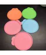 Tupperware Lid 2541D Lot Of 5 Replacement Green Orange Pink Blue Butterf... - £11.57 GBP