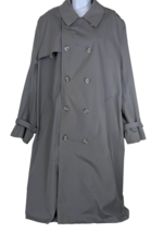 DASH Canada Men&#39;s Long Gray Trench Coat Overcoat Size 44*Light Spots Near Bottom - £35.96 GBP