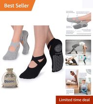 Comfortable Non-Slip Yoga Socks for Women - Full Cushion &amp; Stylish, Size... - $27.67