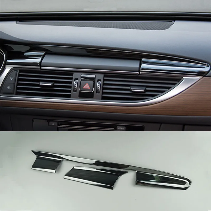 Center Console Dashboard Navigation Cover Trim Strips 2Pcs For Audi A6 C7 - £32.59 GBP+