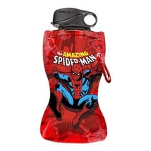 The Amazing Spider-Man Under Name 12 oz Collapsible Water Bottle NEW UNUSED - £4.05 GBP