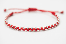 925 Silver Double Beaded Bracelet Macrame, Christmas Gift for Wife, - £31.79 GBP+