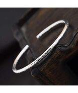 S9999 Silver Filled Vermeil Bohemian Carving Lucky Bangle Cuff, SL287 - $124.00