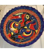 New Beautiful 12&quot; Vintage  Footed Serving Bowl Peacock - $1,839.74 MXN