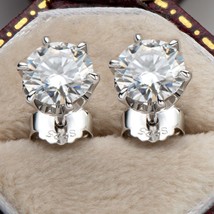 OEVAS Real 0.5/1 Carat D Color Moissanite Gold Color Stud Earrings For Women 100 - £76.31 GBP