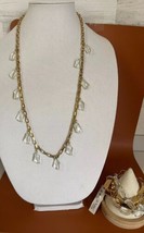 Ann Taylor Women&#39;s Lucite Prism  &amp; Gold Bracelet 8” &amp; Link Necklace 30” New - £18.54 GBP